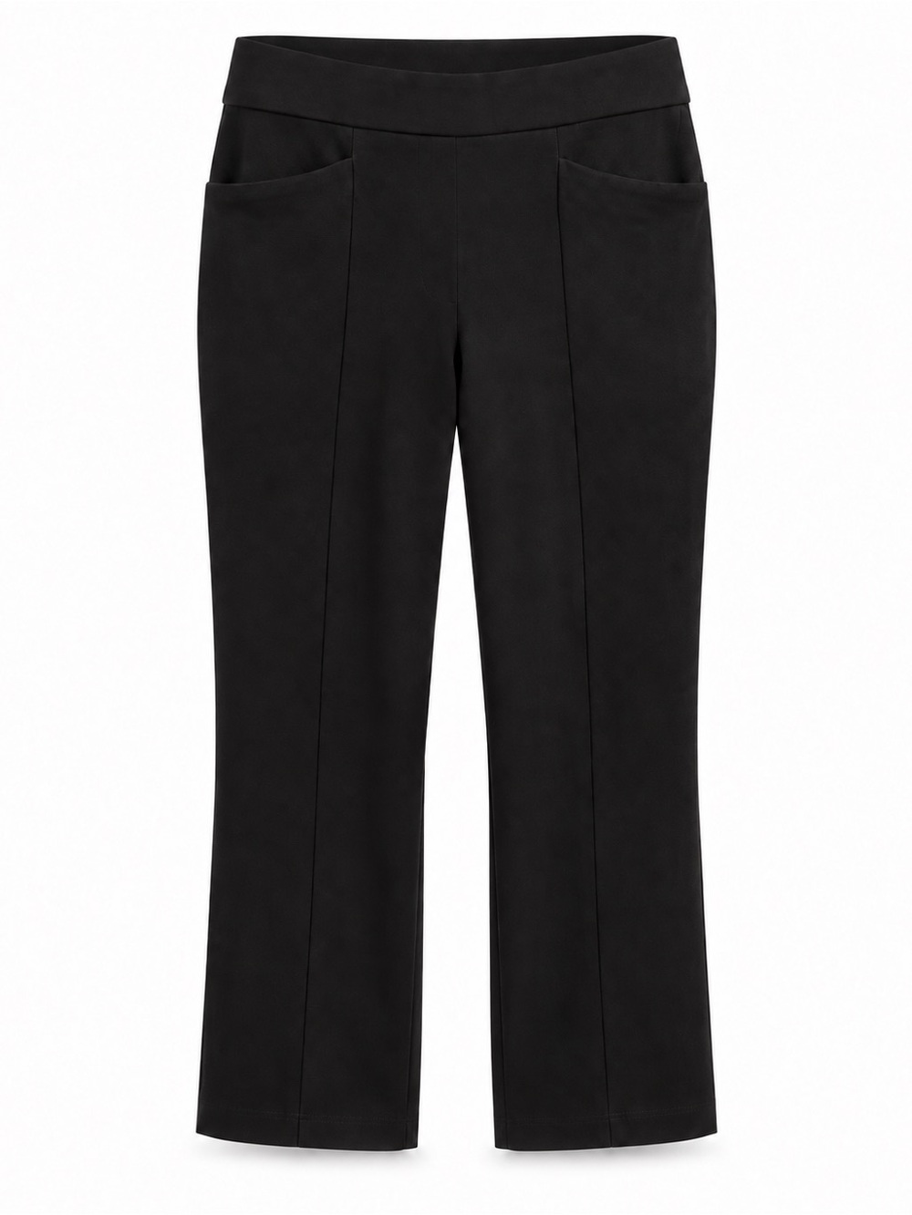 Anne Klein Black Pull-On Ponte Ankle Pants Size M Straight Leg - Picture 3 of 5